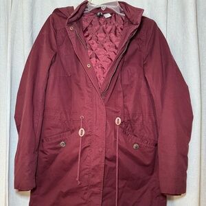 Burgundy H&M Divided Rain Coat